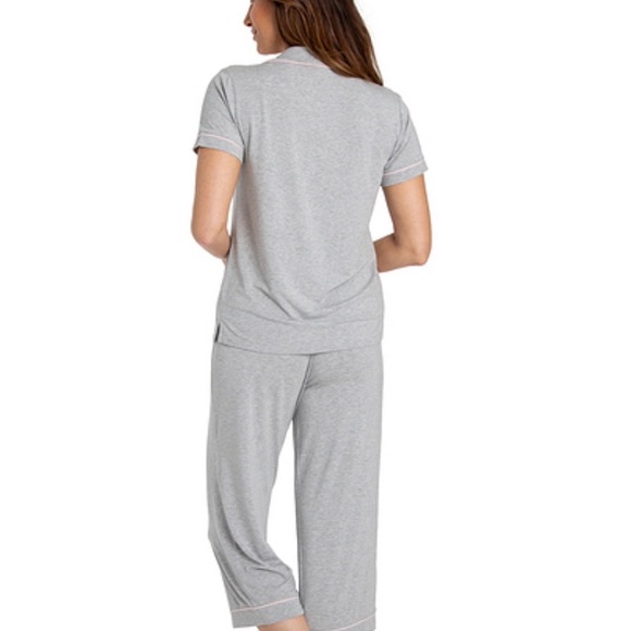 NWT BAREFOOT DREAMS MALIBU COLLECTION DISNEY PRINCESS WOMEN'S PIPED PJ SET-GRAY - Picture 2 of 7